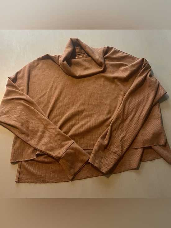 American Eagle Outfitters Sweaters - American Eagle Brown Waffle Knit Cowl Neck Oversized Sweater - M